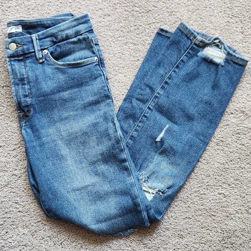 Good American Revolve Women's Distressed Good Straight Jeans, Size 4/27